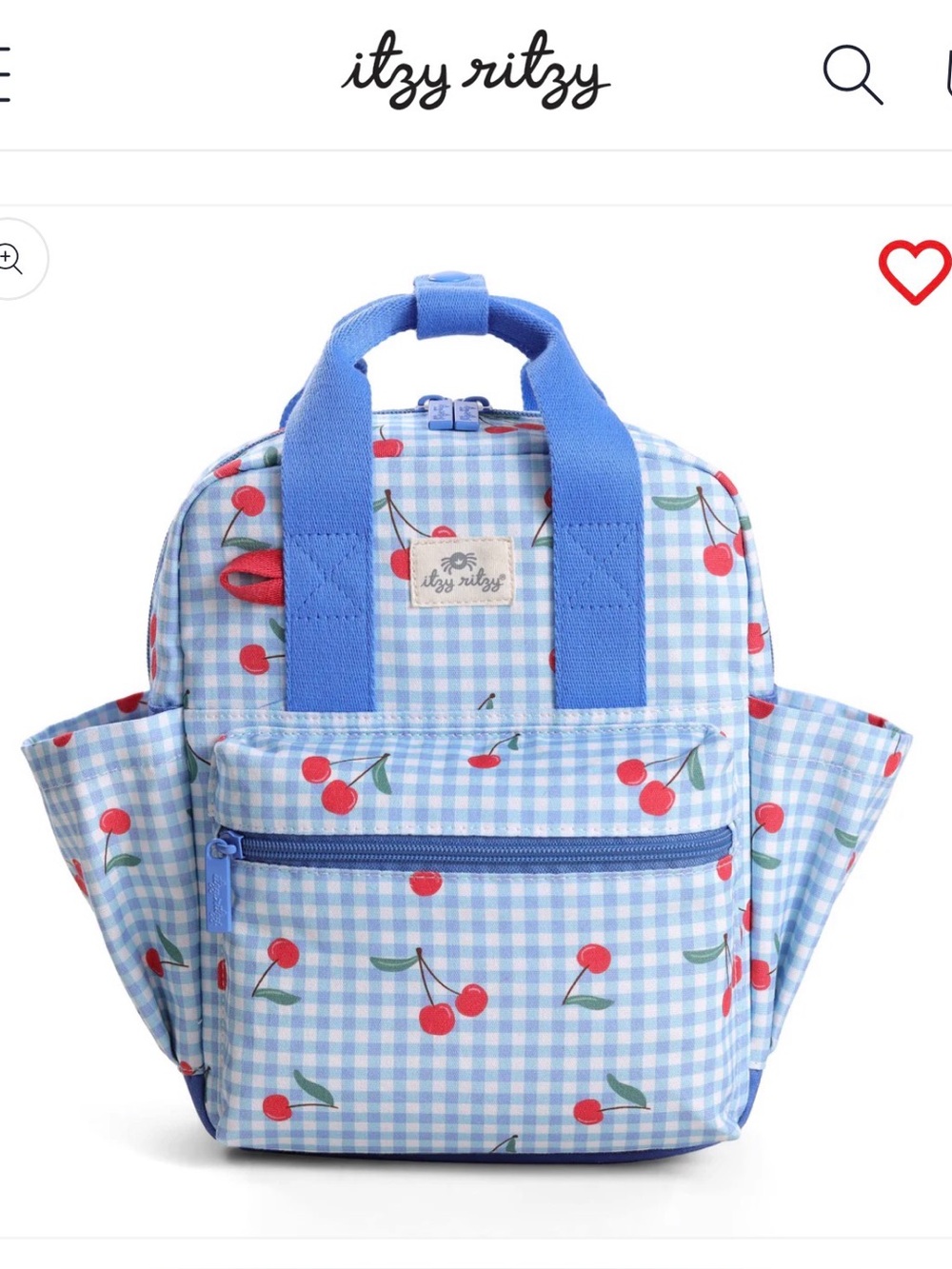 NEW Itzy Ritzy Toddler Backpack -Cherry